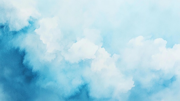 Photo pastel watercolor background ethereal blue abstract clouds texture with soft dreamy cloud formations on light blue gradient canvas