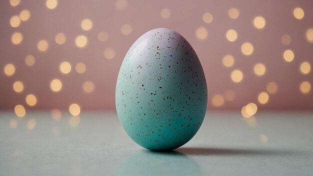 Photo a pastelcolored background featuring a retrostyled easter egg on the right side