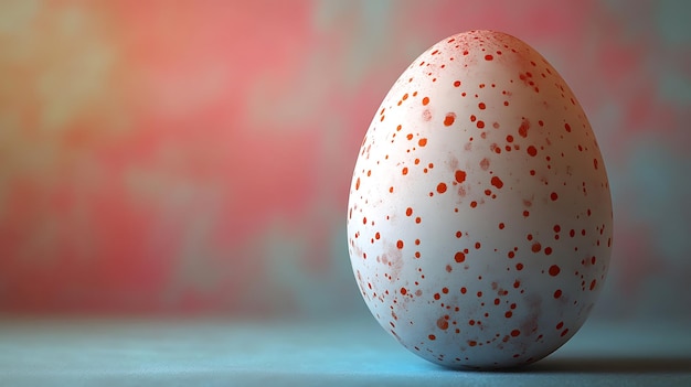 Photo a pastelcolored background featuring a single easter egg with a classic design on the right