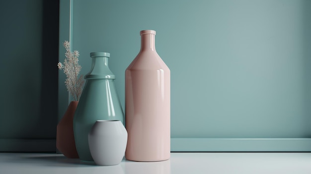 Pastelcolored Bottle For Serene Atmosphere