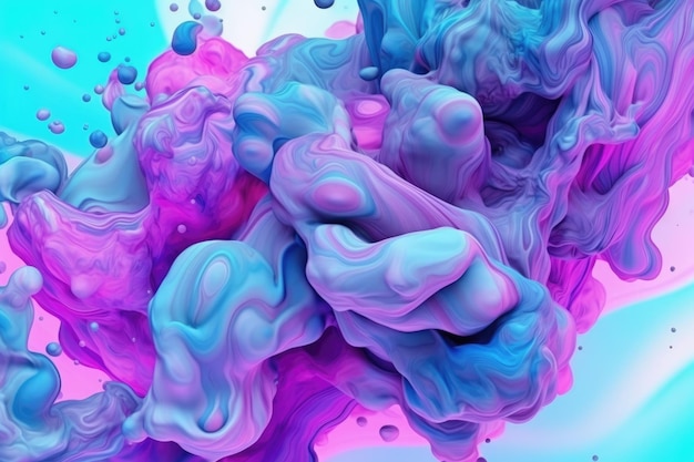 A pastelcolored liquid floats in abstract background illustration Generative AI