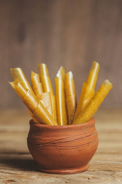 Pastille fruit as a substitute for sweets. proper nutrition. diet. tea snack.