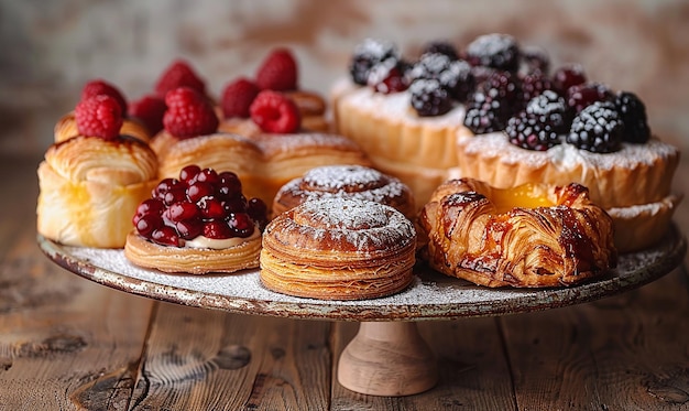 Photo pastries arranged in a symmetrical pattern on a modern platter