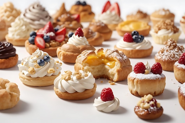 pastries white background