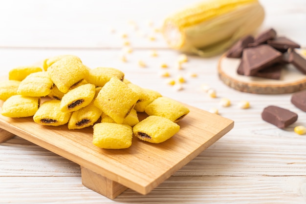 Pastries with corn and chocolate