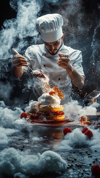 Pastry Chef Creating an AvantGarde Dessert