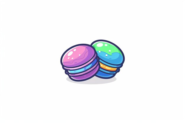 Pastry Shop Logo with Colorful Macarons