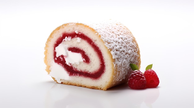 a pastry with a pastry on the top and raspberries on the top