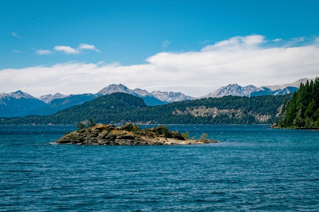 Patagonia Landscape blue water green forest