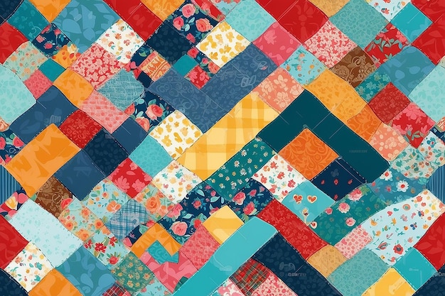 Photo patchwork quilt illustration mockup