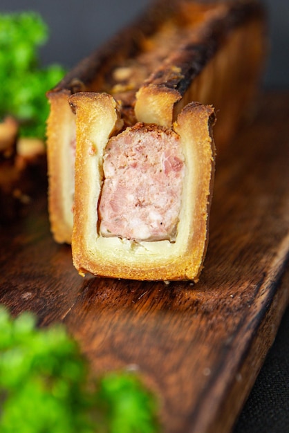 pate croute meat in teste french food fresh healthy meal food snack diet on the table copy space