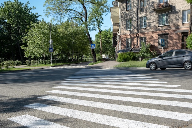 Path of crosswalk on the road