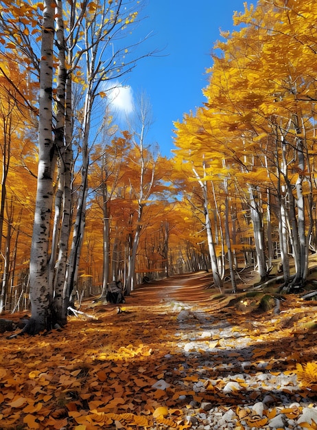 The path through the autumn forest