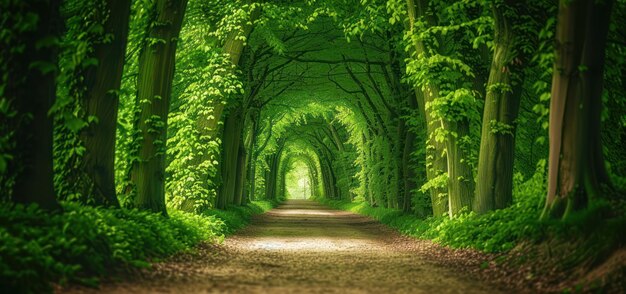 A Path Through a Lush Green Forest