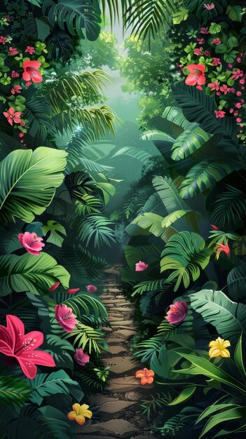 Path Through Lush Rainforest