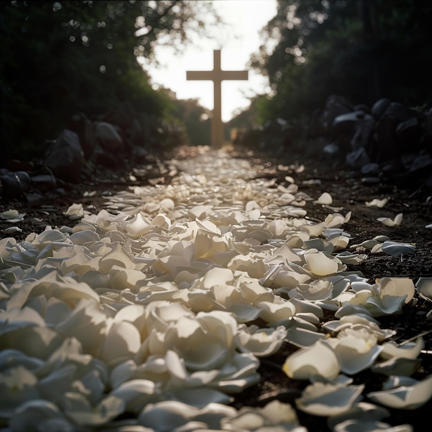 path_white_petals_cross