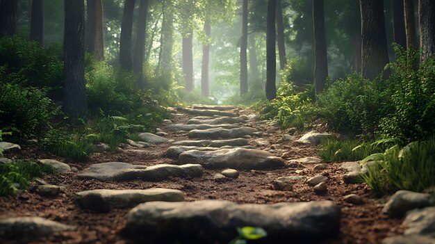 a path in the woods with a path in the woods