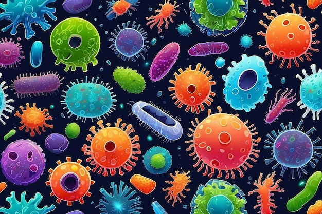 Pathogen microorganisms colorful background