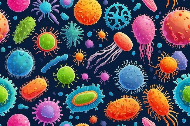 Photo pathogen microorganisms colorful background