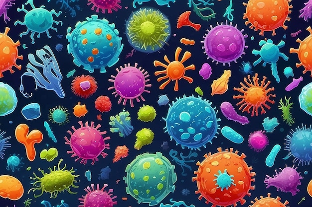 Pathogen microorganisms colorful background