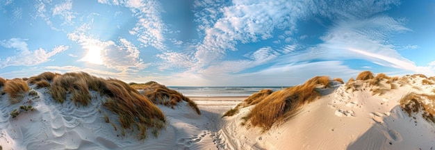 Photo pathway through sand dunes to the beach