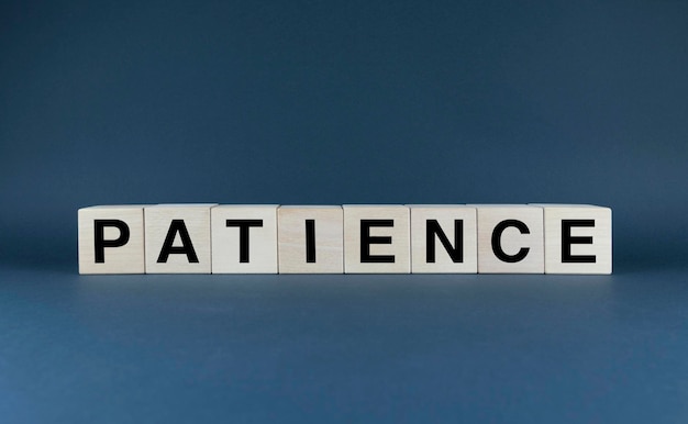 Patience Cubes form the word Patience