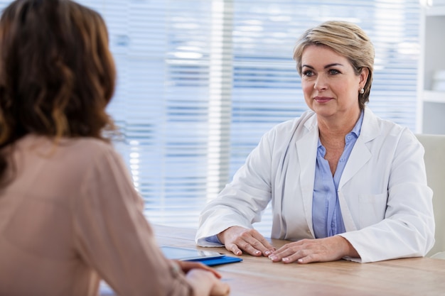 Patient consulting a doctor