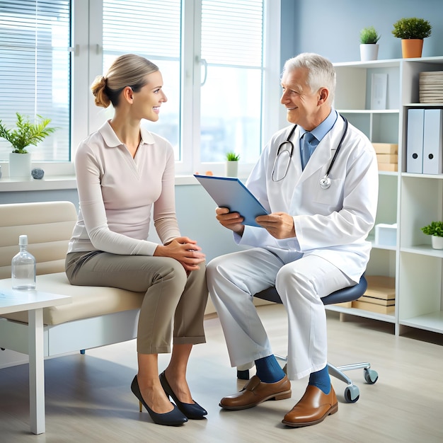 Patient and doctor discussion Sitting in a comfortable room