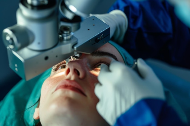 Photo patient on an eye surgery