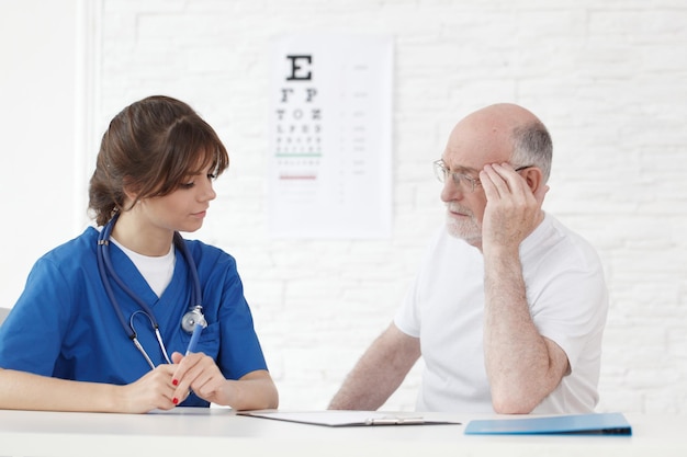 Patient getting new glasses