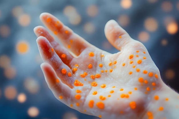 Photo patient hand with monkey pox monkeypox a new and dangerous disease spreading globally painful symptoms experienced by monkeypox patients monkeypox hand