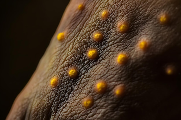 Photo patient hand with monkey pox monkeypox a new and dangerous disease spreading globally painful symptoms experienced by monkeypox patients monkeypox hand