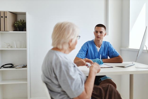 The patient is examined by a doctor diagnostics