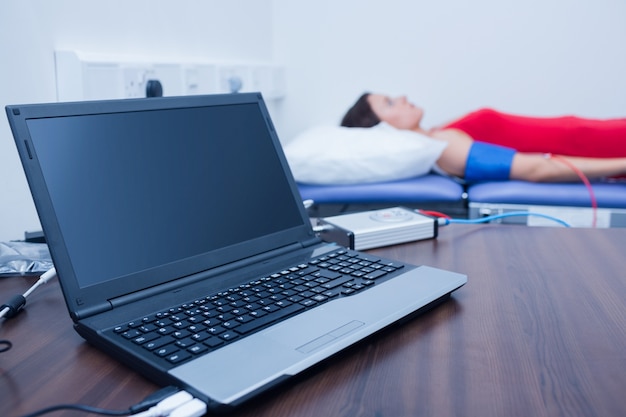 Patient lying on a medical bed