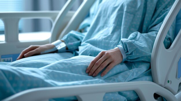 Photo patient resting in hospital bed