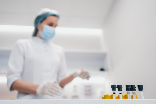 The patient takes a blood test at the clinic high quality photo