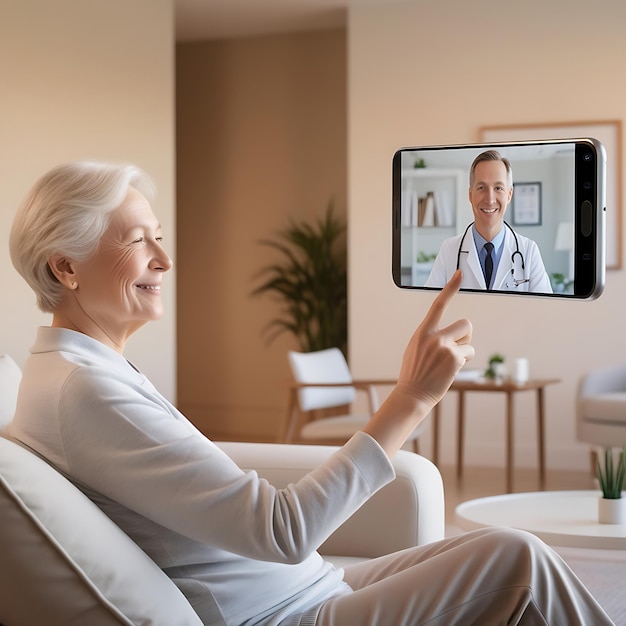 Photo patient talking online with doctor modern health care services and online medicine concept