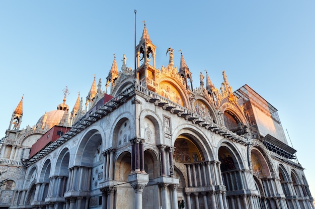 The Patriarchal Cathedral Basilica of Saint Mark.  Venice, Italy. Building in 828, Architect  Domenico I Contarini.