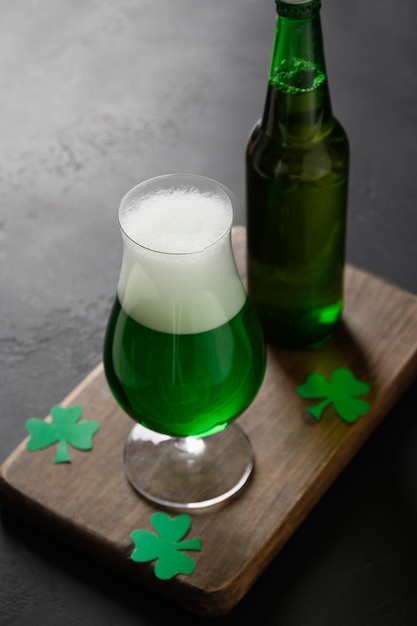 Patrick's day traditional green beer and bottle