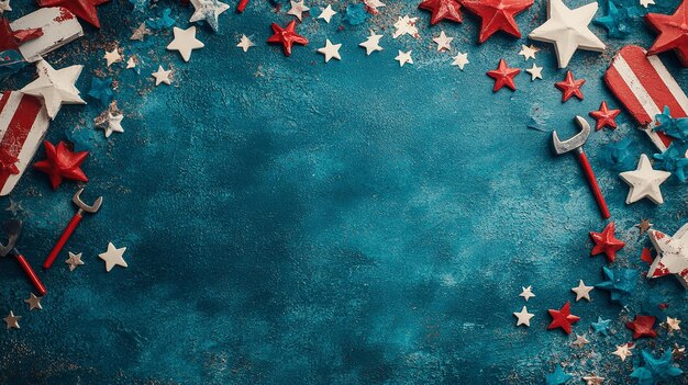 Patriotic Background with Red White and Blue Colors for Labor Day