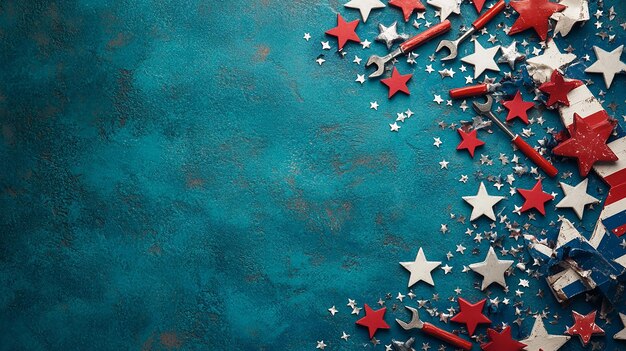 Patriotic Background with Red White and Blue Colors for Labor Day