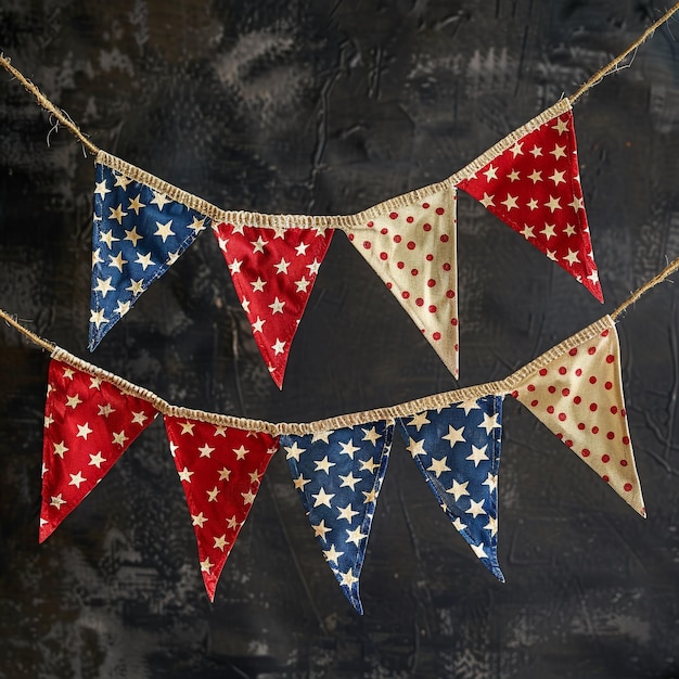 Photo patriotic bunting with stars and dots