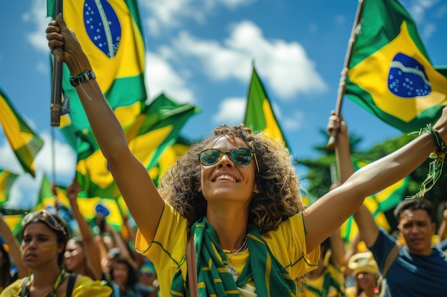 Photo patriotic celebration brazilian independence day honoring nations freedom with lively festivities cultural displays expressions of national pride commemorating countrys rich history heritage