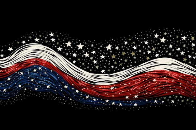 Photo patriotic flowing flag with stars