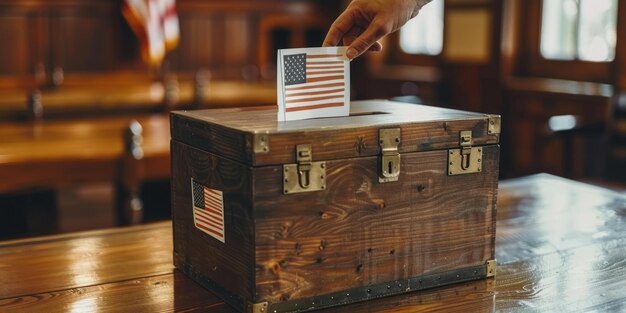 Patriotic Gesture Placing the American Flag