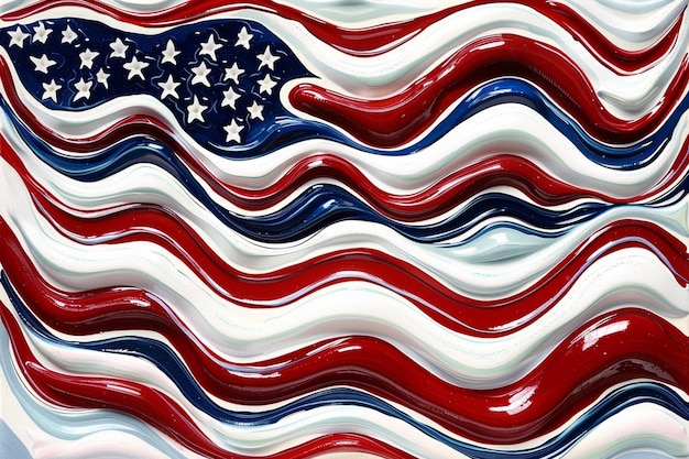 Patriotic Pride Wavy American Flag Honoring Our Veterans