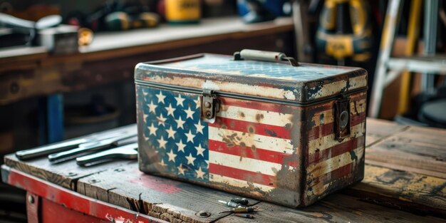 Photo patriotic tools red white and blue craftsmanship