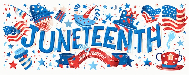 Patriotic vector stickers for juneteenth with american flag