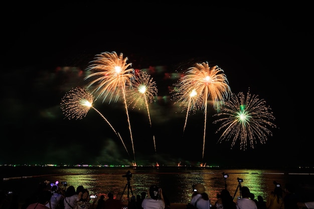 PATTAYA CHONBURI THAILAND NOVEMBER Beautiful colorful fireworks night scene