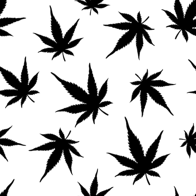 Pattern of black hemp on a white background